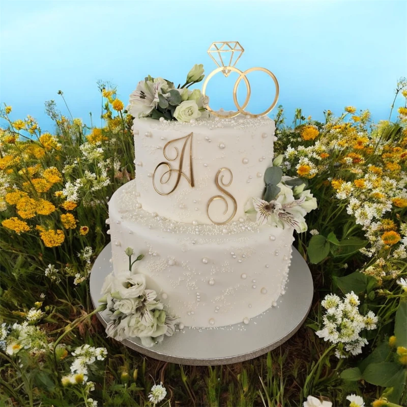 Topper tort Literă material oglindă 